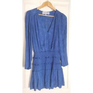 Women's Revolve Clyde Dress Ultramarine V Neck Ruffled- Tiered Size Medium $198